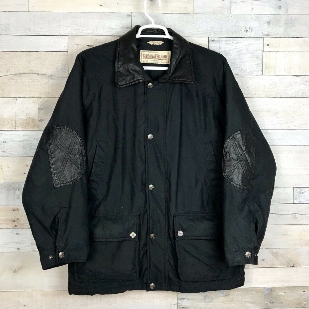 Gordon & Ferguson Original Black Quilted Jacket Coat Large
